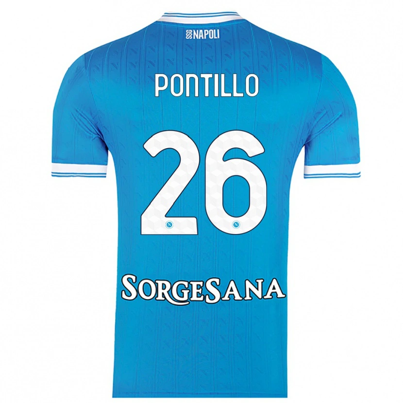 Danxen Mann Pasquale Pontillo #26 Lyseblå Hvit Hjemmetrøye Drakt Trøye 2025/26 Skjorter T-Skjorte