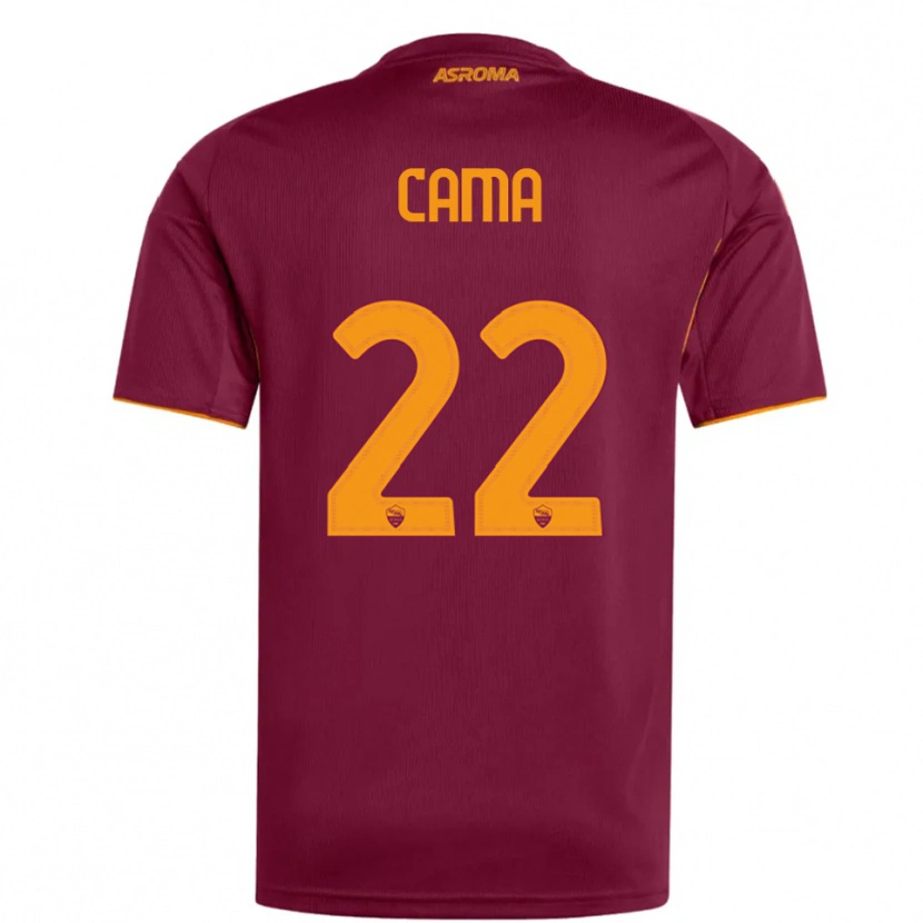 Danxen Mann Cristian Cama #22 Burgunder Oransje Hjemmetrøye Drakt Trøye 2025/26 Skjorter T-Skjorte