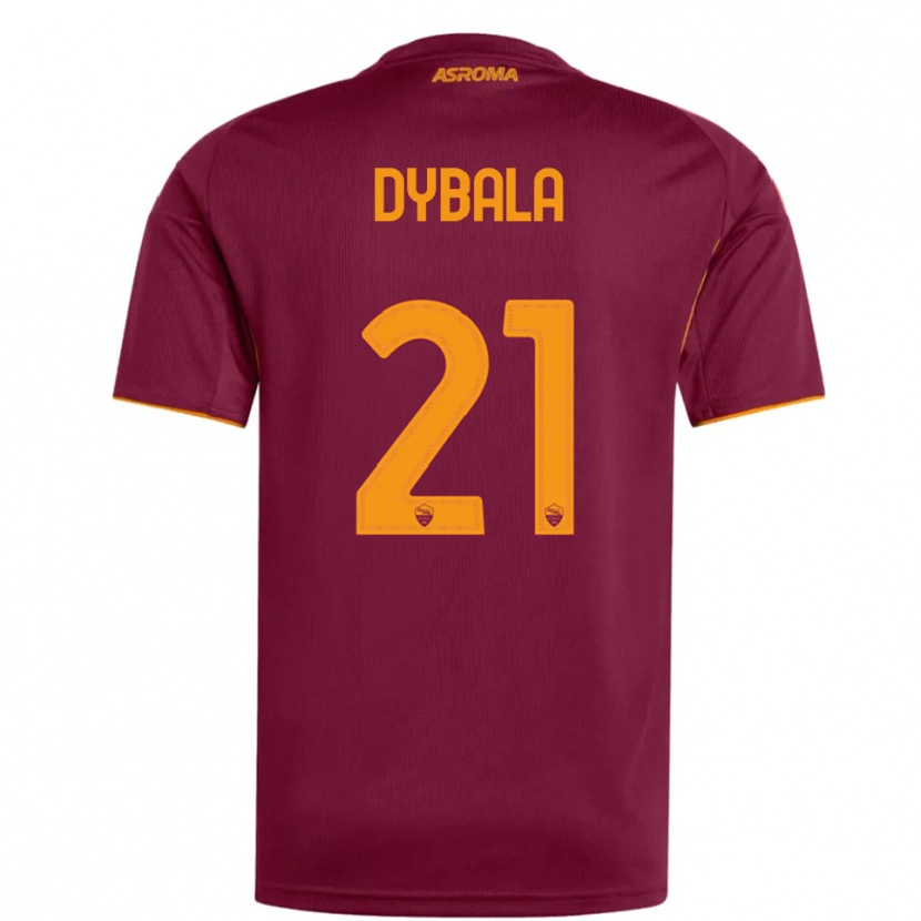 Danxen Mann Paulo Dybala #21 Burgunder Oransje Hjemmetrøye Drakt Trøye 2025/26 Skjorter T-Skjorte