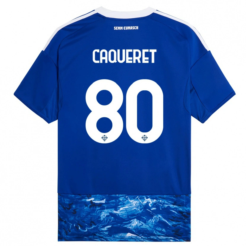 Danxen Mann Maxence Caqueret #80 Blå Hvit Hjemmetrøye Drakt Trøye 2025/26 Skjorter T-Skjorte