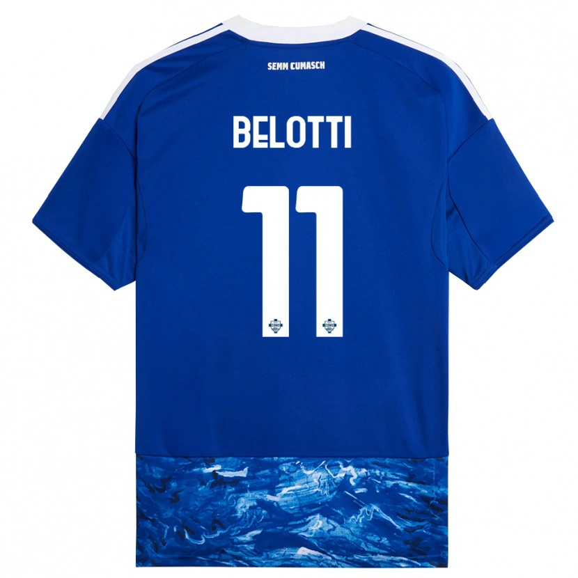 Danxen Mann Andrea Belotti #11 Blå Hvit Hjemmetrøye Drakt Trøye 2025/26 Skjorter T-Skjorte