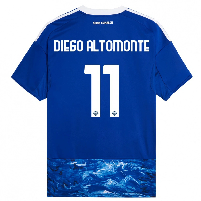 Danxen Mann Thomas Diego Altomonte #11 Blå Hvit Hjemmetrøye Drakt Trøye 2025/26 Skjorter T-Skjorte