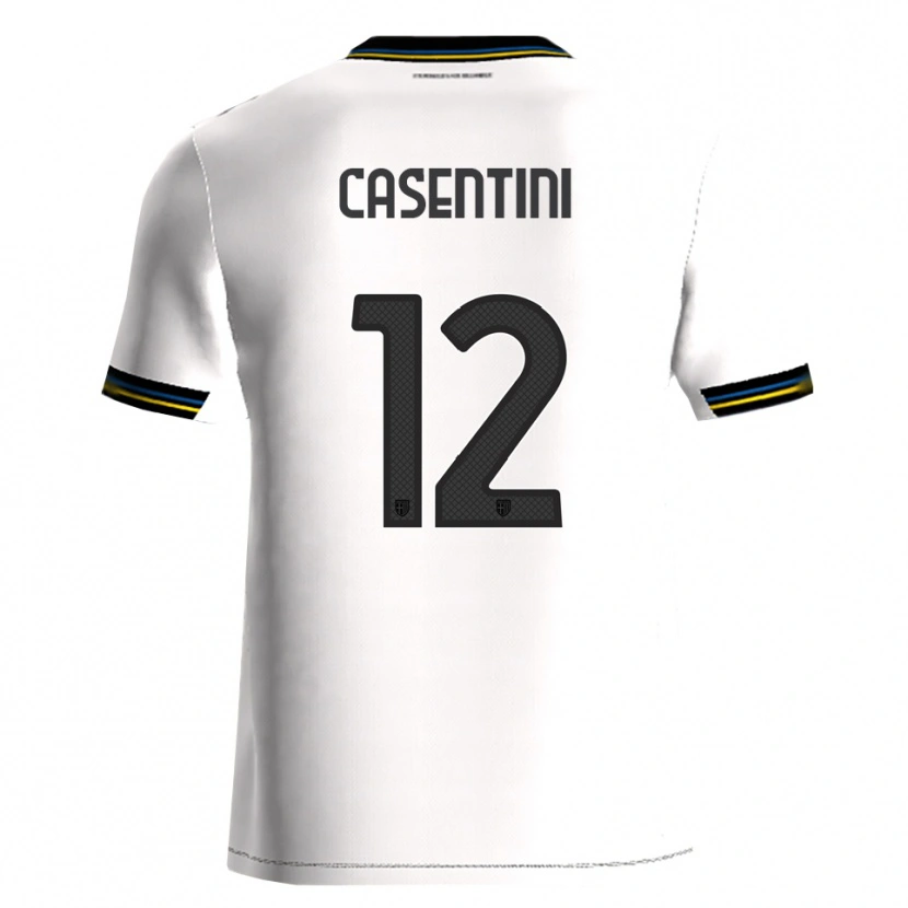 Danxen Mann Gabriele Casentini #12 Hvit Svart Hjemmetrøye Drakt Trøye 2025/26 Skjorter T-Skjorte
