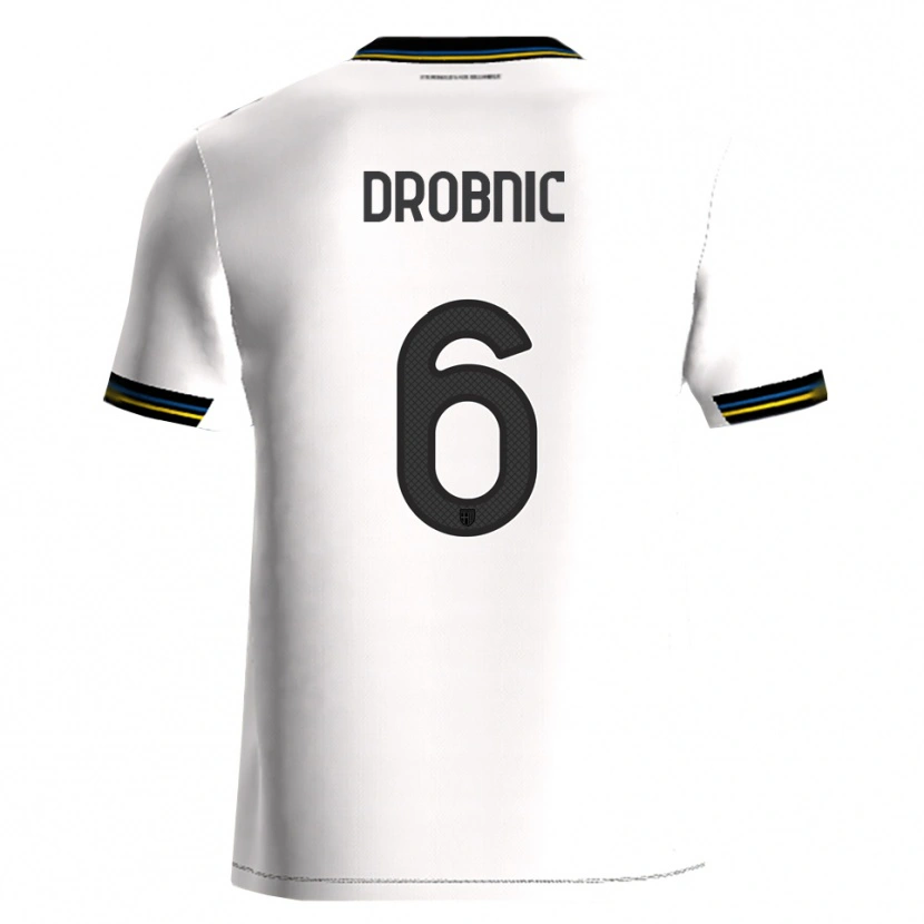 Danxen Mann Dominik Drobnic #6 Hvit Svart Hjemmetrøye Drakt Trøye 2025/26 Skjorter T-Skjorte