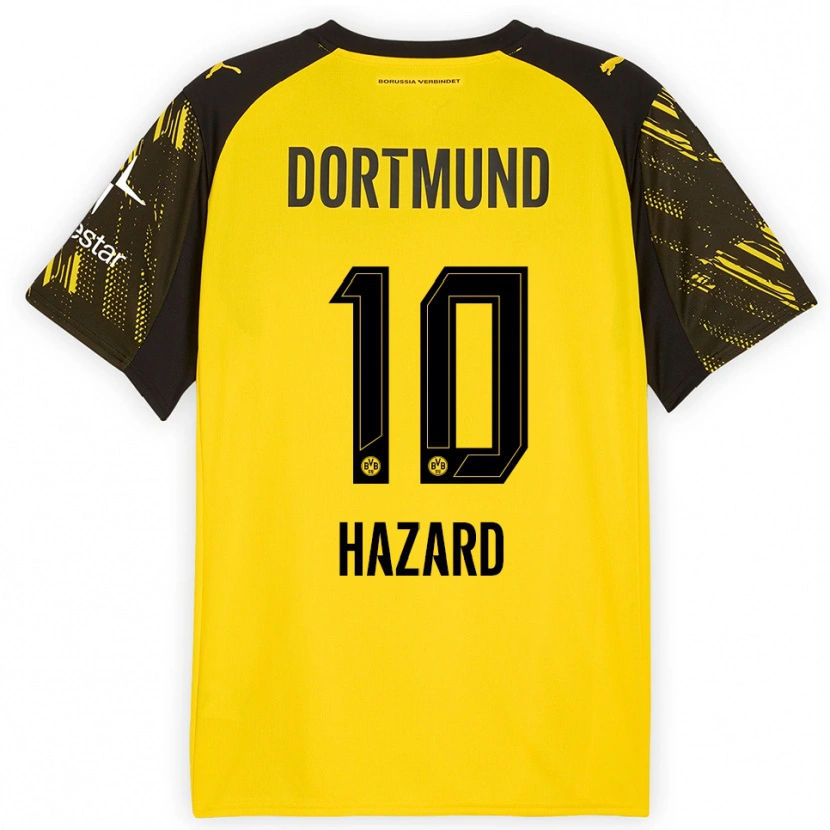 Danxen Mann Thorgan Hazard #10 Gul Svart Hjemmetrøye Drakt Trøye 2025/26 Skjorter T-Skjorte
