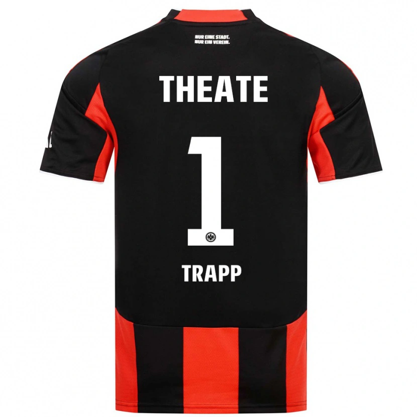 Danxen Mann Kevin Trapp #1 Svart Rød Hjemmetrøye Drakt Trøye 2025/26 Skjorter T-Skjorte