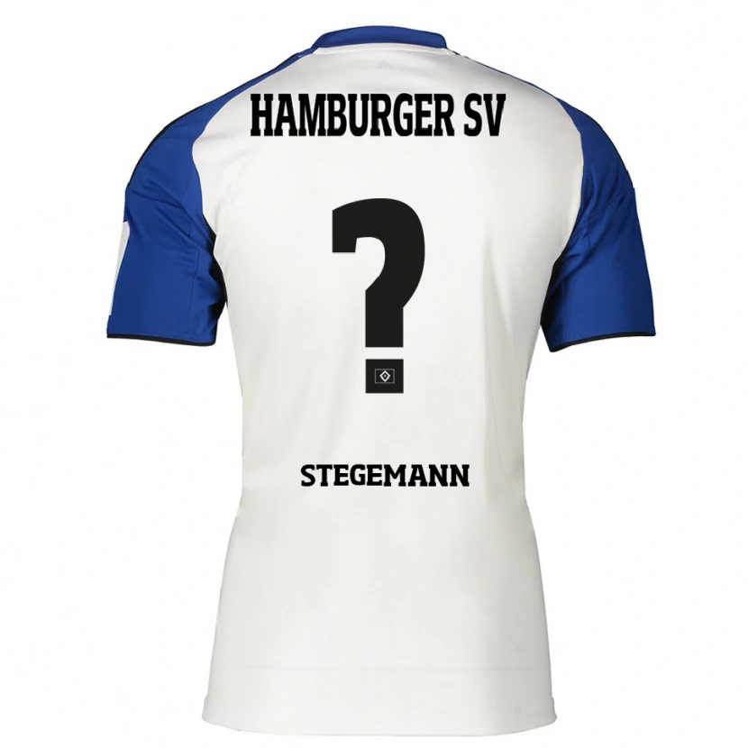 Danxen Mann Jean-Pierre Stegemann #0 Hvit Blå Hjemmetrøye Drakt Trøye 2025/26 Skjorter T-Skjorte
