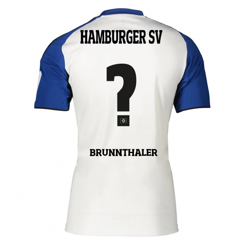 Danxen Mann Melanie Brunnthaler #0 Hvit Blå Hjemmetrøye Drakt Trøye 2025/26 Skjorter T-Skjorte