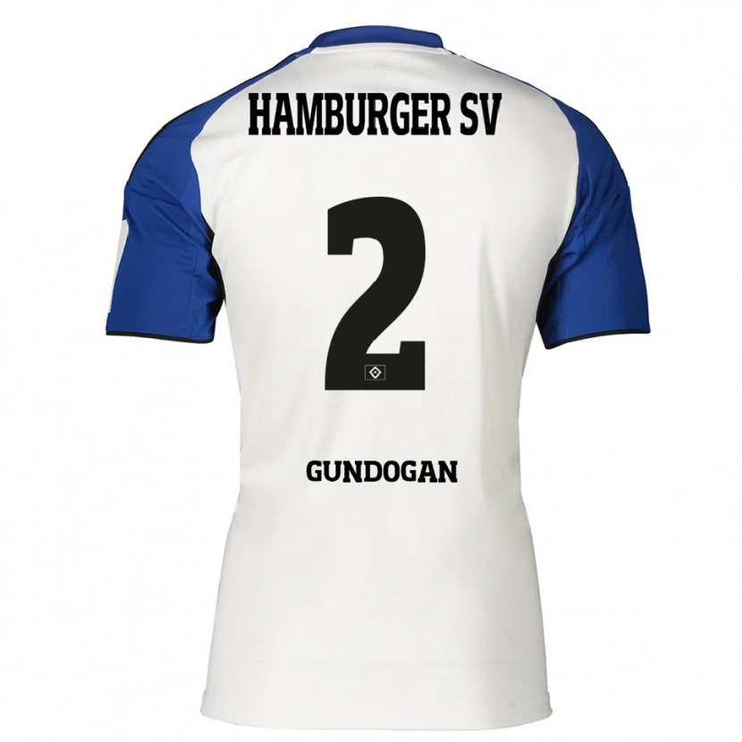 Danxen Mann Haci Gündogan #2 Hvit Blå Hjemmetrøye Drakt Trøye 2025/26 Skjorter T-Skjorte