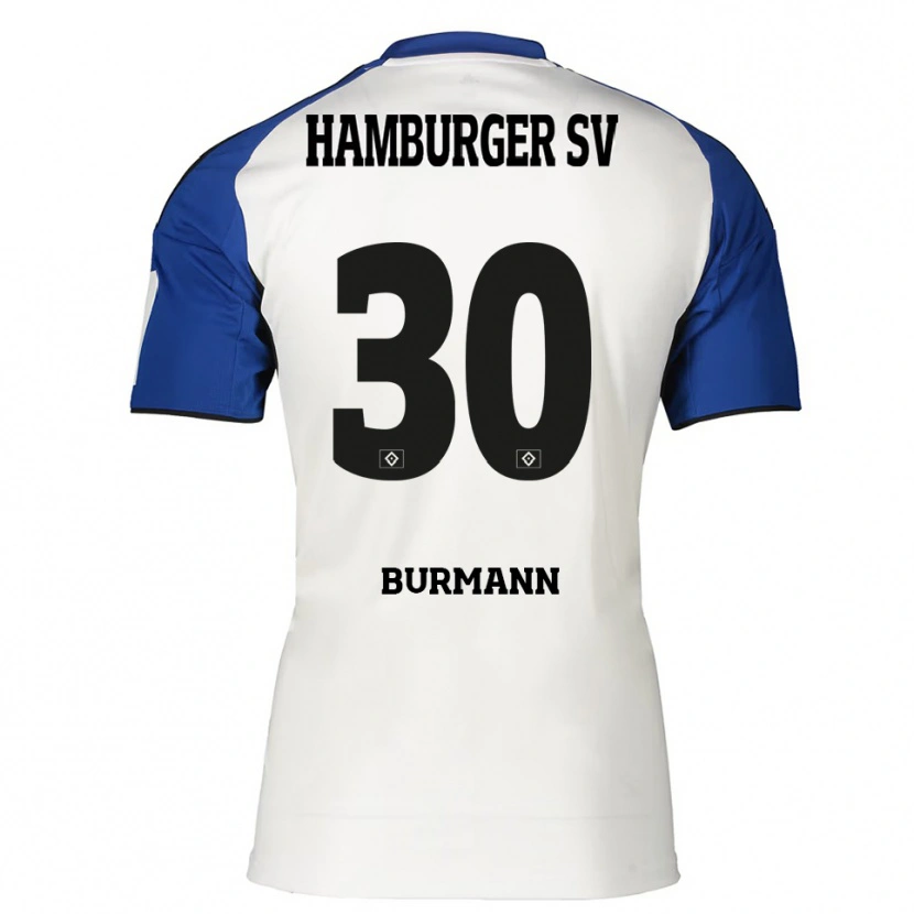 Danxen Mann Tarah Burmann #30 Hvit Blå Hjemmetrøye Drakt Trøye 2025/26 Skjorter T-Skjorte