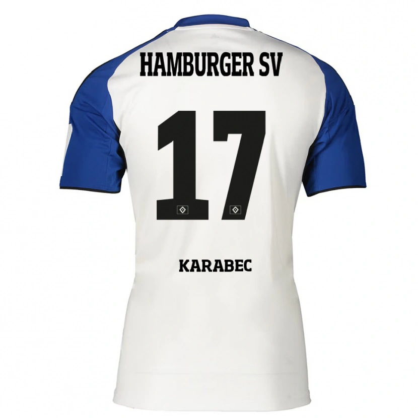 Danxen Mann Adam Karabec #17 Hvit Blå Hjemmetrøye Drakt Trøye 2025/26 Skjorter T-Skjorte
