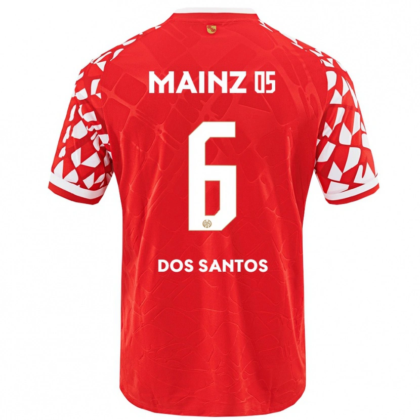 Danxen Mann Alexandre Tavares Dos Santos #6 Rød Hvit Hjemmetrøye Drakt Trøye 2025/26 Skjorter T-Skjorte