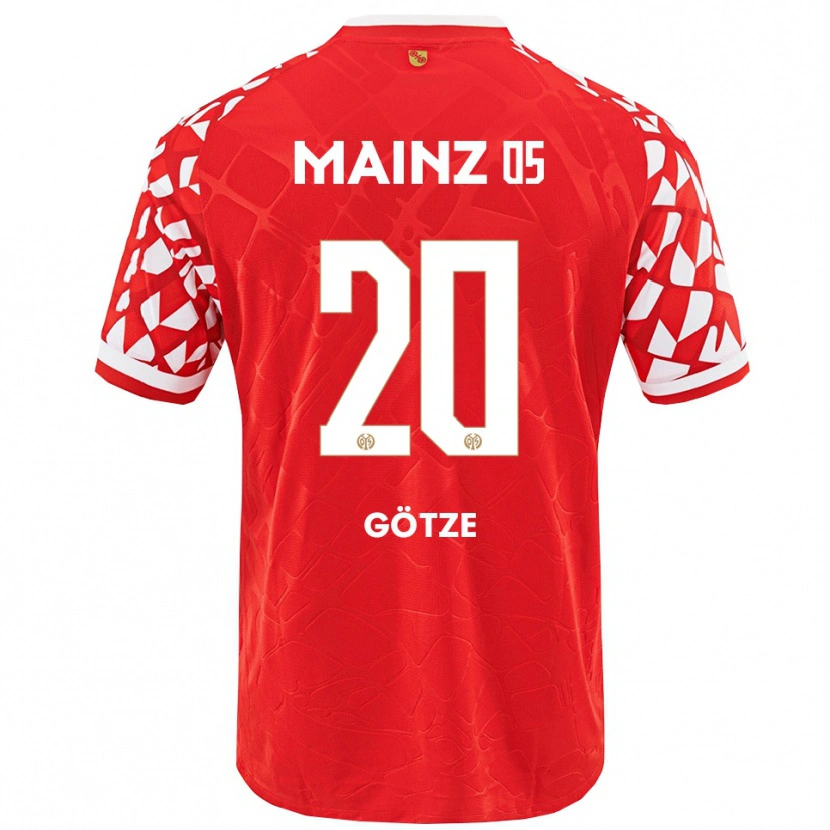 Danxen Mann Justus Götze #20 Rød Hvit Hjemmetrøye Drakt Trøye 2025/26 Skjorter T-Skjorte