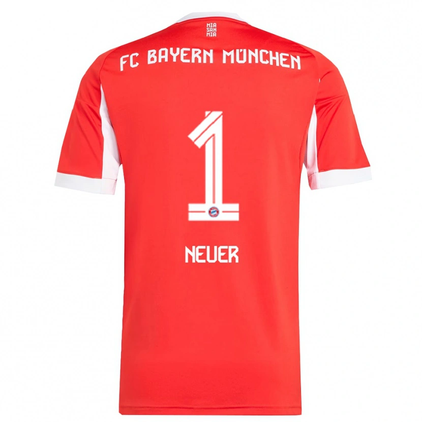 Danxen Mann Manuel Neuer #1 Hvit Rød Hjemmetrøye Drakt Trøye 2025/26 Skjorter T-Skjorte