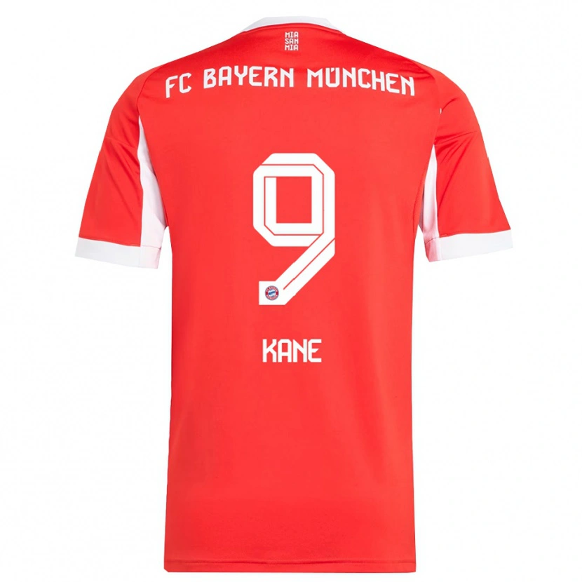 Danxen Mann Harry Kane #9 Hvit Rød Hjemmetrøye Drakt Trøye 2025/26 Skjorter T-Skjorte