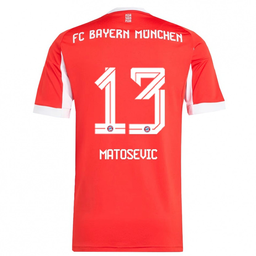 Danxen Mann Michael Matosevic #13 Hvit Rød Hjemmetrøye Drakt Trøye 2025/26 Skjorter T-Skjorte