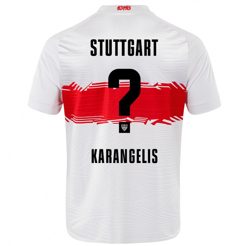 Danxen Mann Konstantinos Karangelis #0 Hvit Rød Hjemmetrøye Drakt Trøye 2025/26 Skjorter T-Skjorte