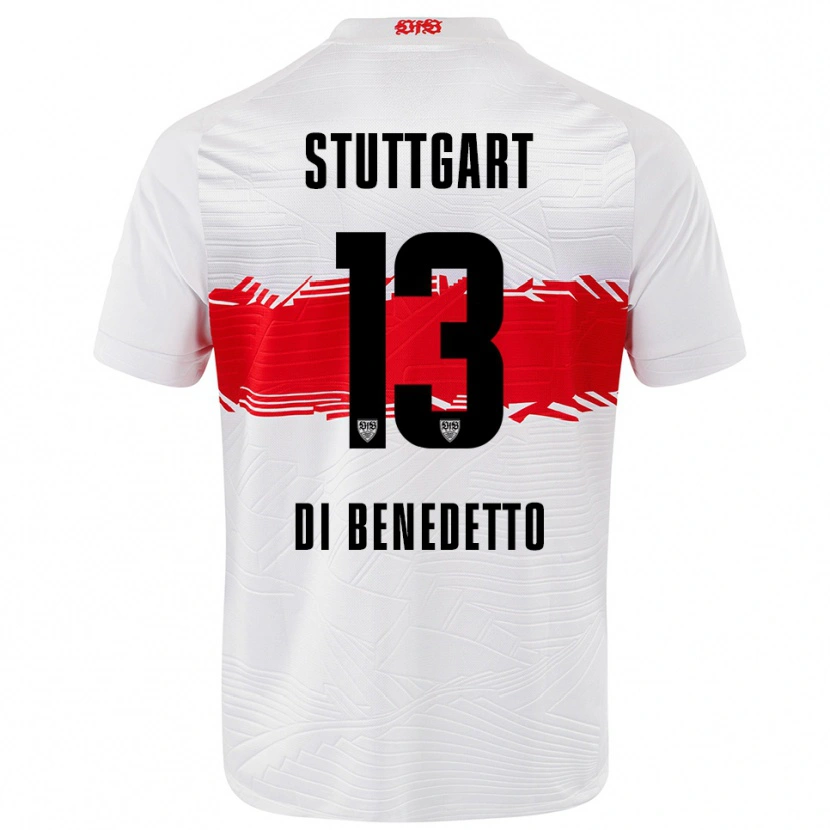Danxen Mann Massimo Di Benedetto #13 Hvit Rød Hjemmetrøye Drakt Trøye 2025/26 Skjorter T-Skjorte
