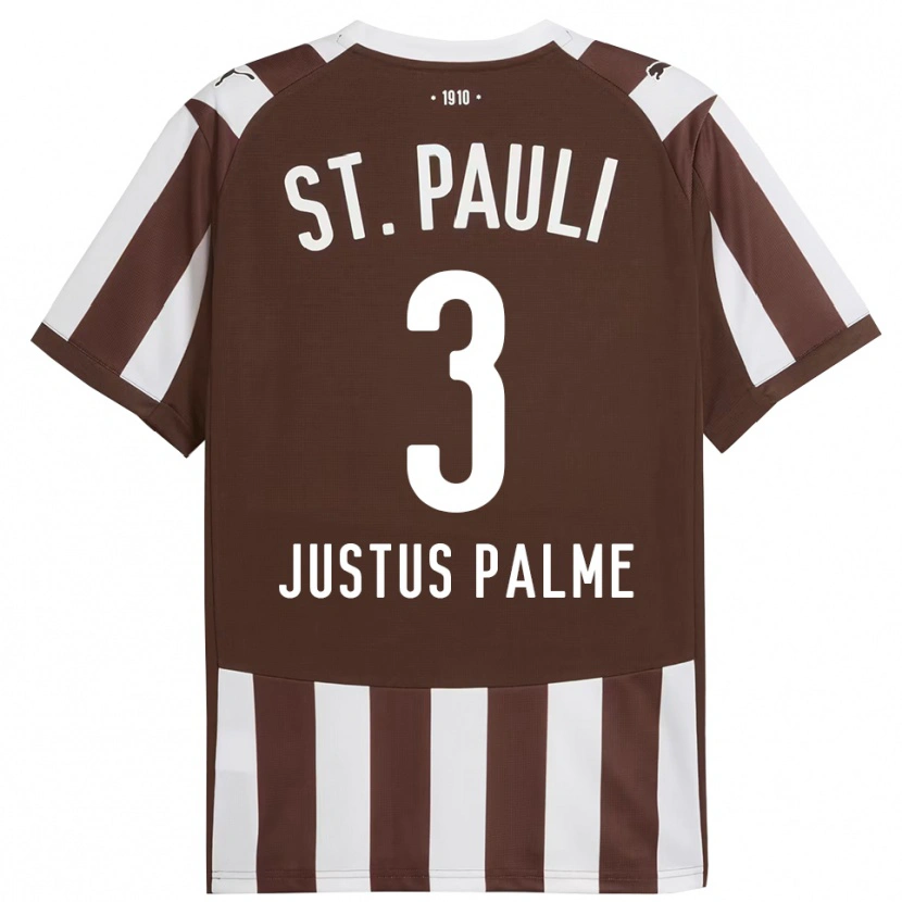 Danxen Mann Johannes Justus Palme #3 Kaffe Hvit Hjemmetrøye Drakt Trøye 2025/26 Skjorter T-Skjorte