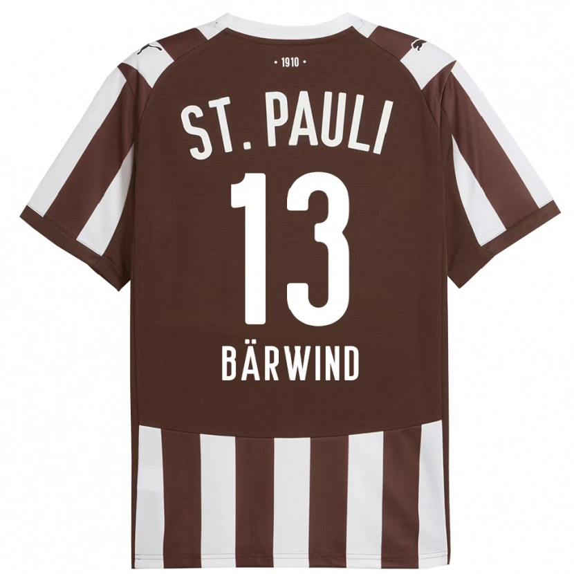 Danxen Mann Jonas Bärwind #13 Kaffe Hvit Hjemmetrøye Drakt Trøye 2025/26 Skjorter T-Skjorte