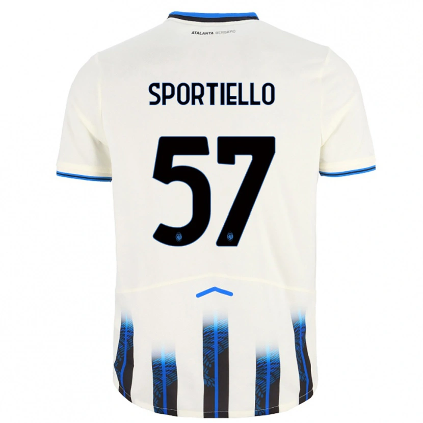 Danxen Mann Marco Sportiello #57 Hvit Blå Bortetrøye Drakt Trøye 2025/26 Skjorter T-Skjorte