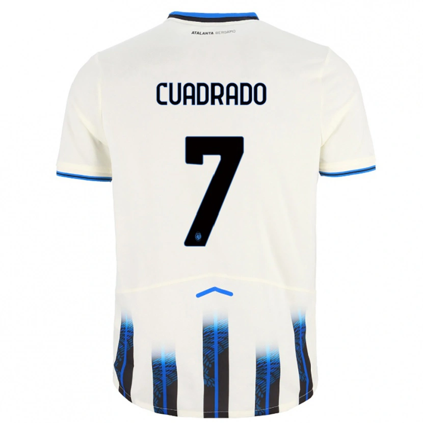 Danxen Mann Juan Cuadrado #7 Hvit Blå Bortetrøye Drakt Trøye 2025/26 Skjorter T-Skjorte