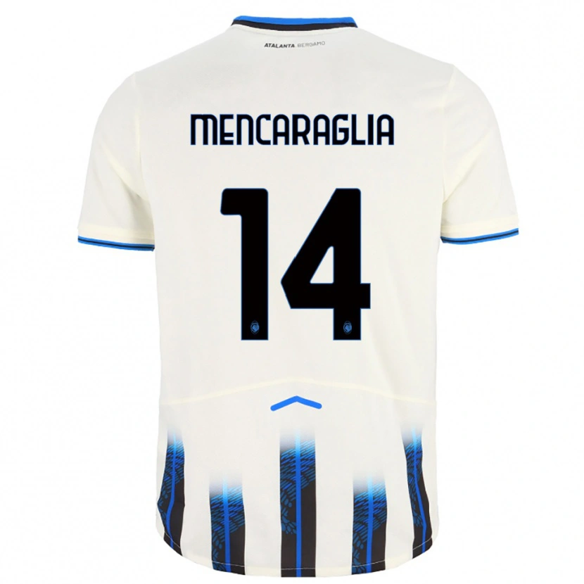 Danxen Mann Filippo Mencaraglia #14 Hvit Blå Bortetrøye Drakt Trøye 2025/26 Skjorter T-Skjorte