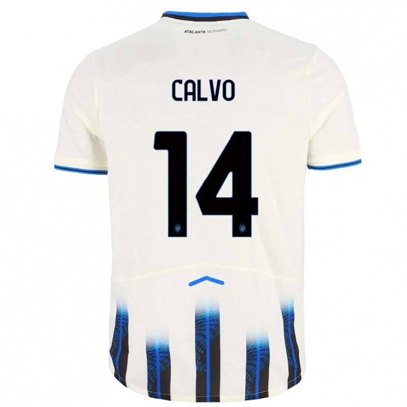 Danxen Mann Filippo Calvo #14 Hvit Blå Bortetrøye Drakt Trøye 2025/26 Skjorter T-Skjorte