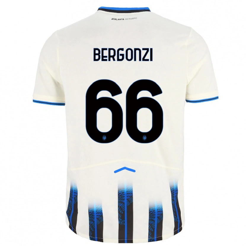 Danxen Mann Federico Bergonzi #66 Hvit Blå Bortetrøye Drakt Trøye 2025/26 Skjorter T-Skjorte
