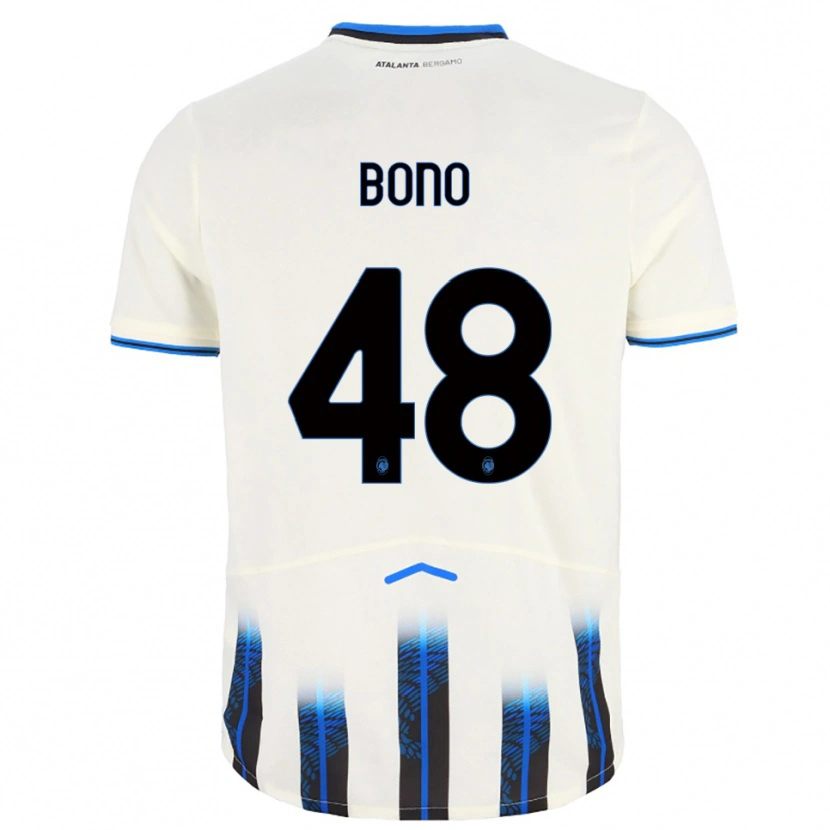 Danxen Mann Davide Bono #48 Hvit Blå Bortetrøye Drakt Trøye 2025/26 Skjorter T-Skjorte