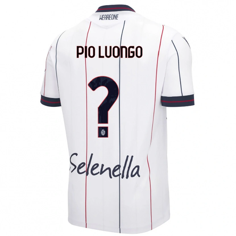 Danxen Mann Francesco Pio Luongo #0 Hvit Kongeblå Bortetrøye Drakt Trøye 2025/26 Skjorter T-Skjorte