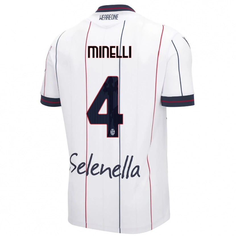 Danxen Mann Leo Minelli #4 Hvit Kongeblå Bortetrøye Drakt Trøye 2025/26 Skjorter T-Skjorte