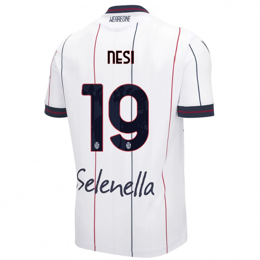 Danxen Mann Luca Nesi #19 Hvit Kongeblå Bortetrøye Drakt Trøye 2025/26 Skjorter T-Skjorte