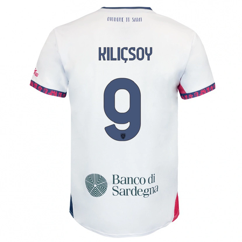 Danxen Mann Semih Kılıçsoy #9 Hvit Marineblå Rød Bortetrøye Drakt Trøye 2025/26 Skjorter T-Skjorte