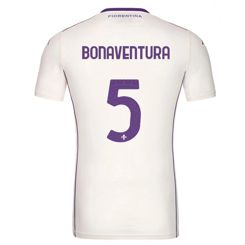 Danxen Mann Giacomo Bonaventura #5 Hvit Lilla Rød Bortetrøye Drakt Trøye 2025/26 Skjorter T-Skjorte