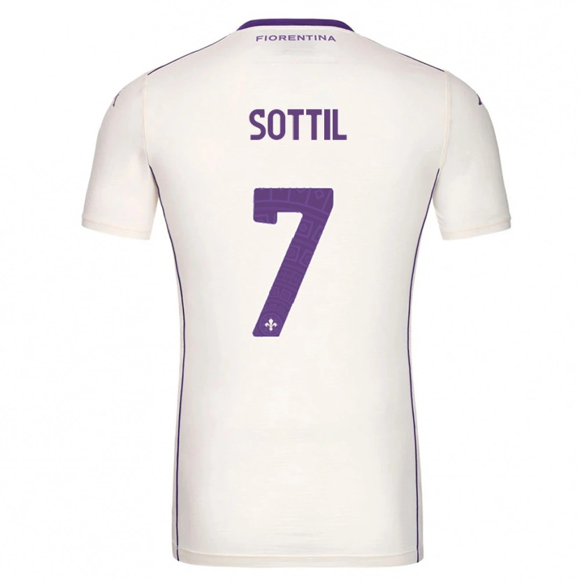 Danxen Mann Riccardo Sottil #7 Hvit Lilla Rød Bortetrøye Drakt Trøye 2025/26 Skjorter T-Skjorte