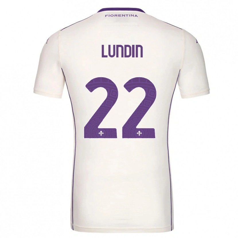 Danxen Mann Karin Lundin #22 Hvit Lilla Rød Bortetrøye Drakt Trøye 2025/26 Skjorter T-Skjorte