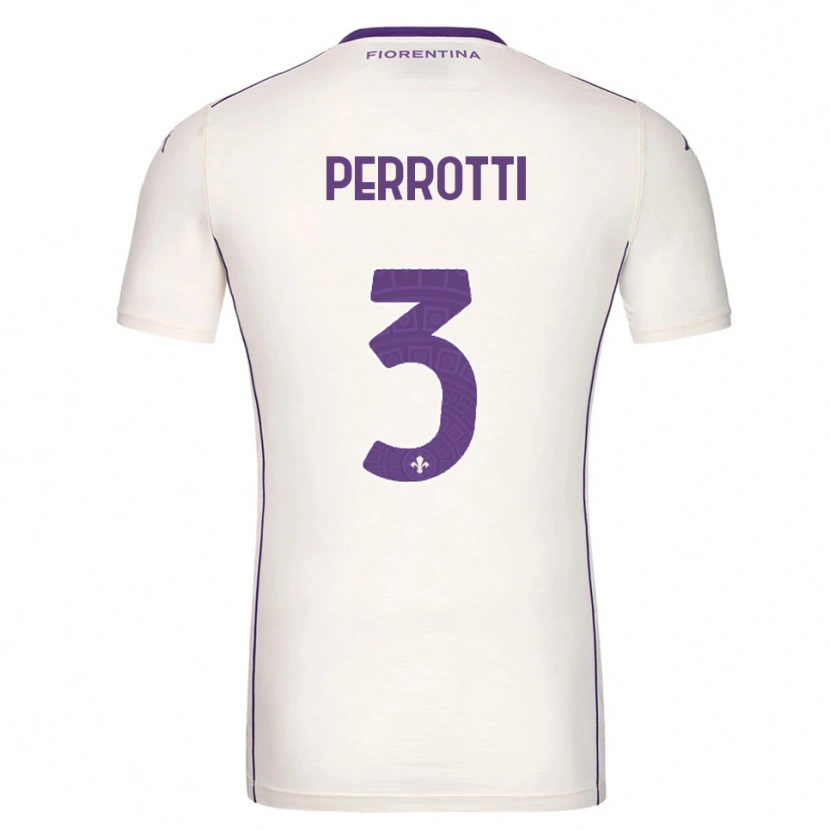 Danxen Mann Alessandro Perrotti #3 Hvit Lilla Rød Bortetrøye Drakt Trøye 2025/26 Skjorter T-Skjorte