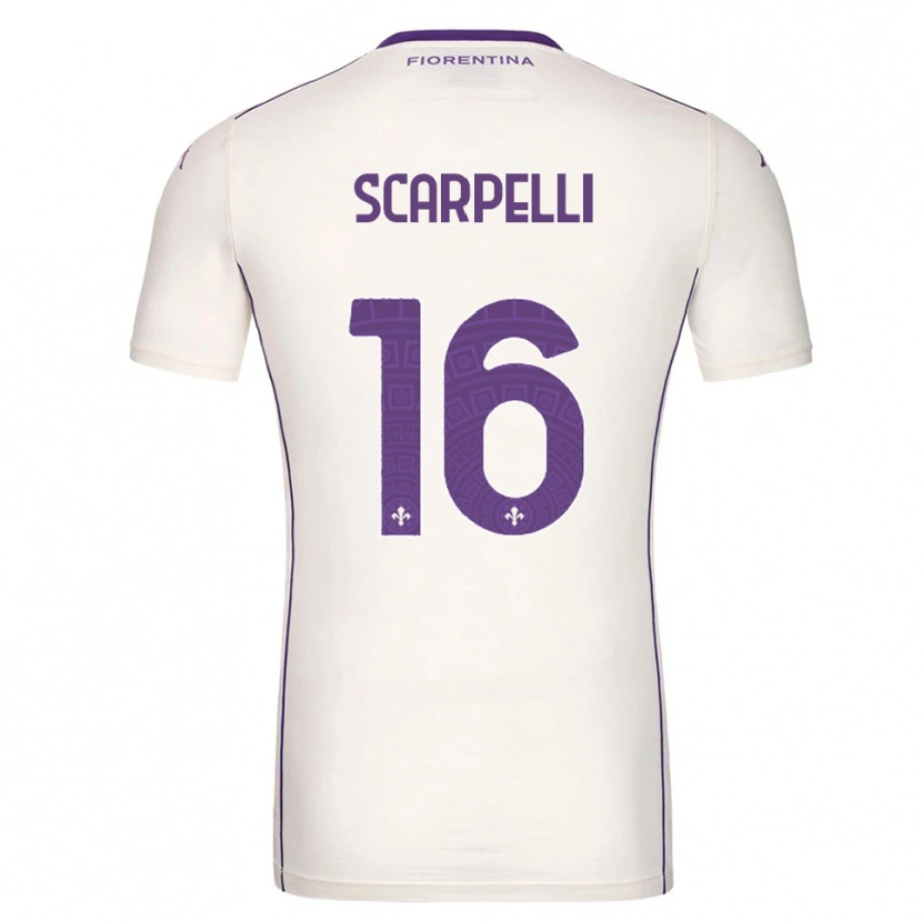 Danxen Mann Diego Scarpelli #16 Hvit Lilla Rød Bortetrøye Drakt Trøye 2025/26 Skjorter T-Skjorte