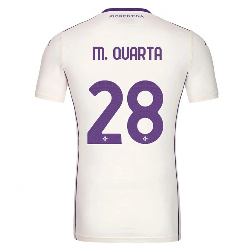 Danxen Mann Lucas Martinez Quarta #28 Hvit Lilla Rød Bortetrøye Drakt Trøye 2025/26 Skjorter T-Skjorte