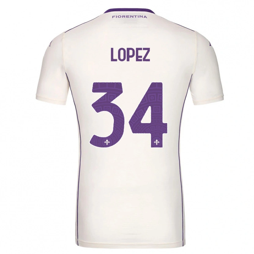 Danxen Mann Lucas López #34 Hvit Lilla Rød Bortetrøye Drakt Trøye 2025/26 Skjorter T-Skjorte