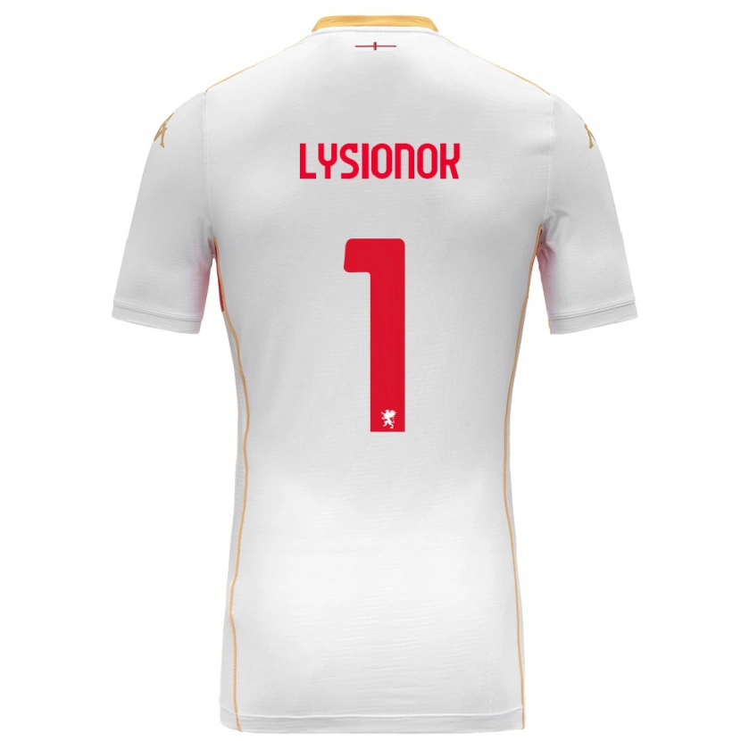 Danxen Mann Ernestas Lysionok #1 Hvit Rød Bortetrøye Drakt Trøye 2025/26 Skjorter T-Skjorte