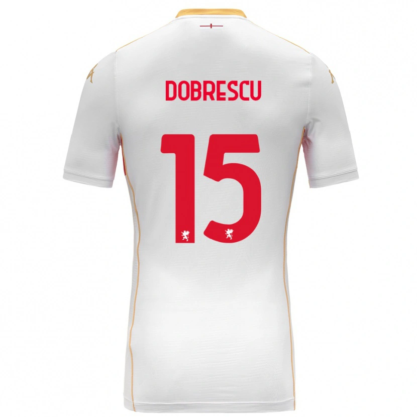 Danxen Mann Ianis Dobrescu #15 Hvit Rød Bortetrøye Drakt Trøye 2025/26 Skjorter T-Skjorte