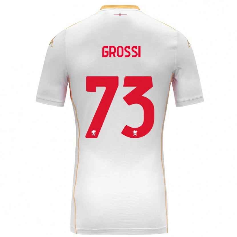 Danxen Mann Jacopo Grossi #73 Hvit Rød Bortetrøye Drakt Trøye 2025/26 Skjorter T-Skjorte