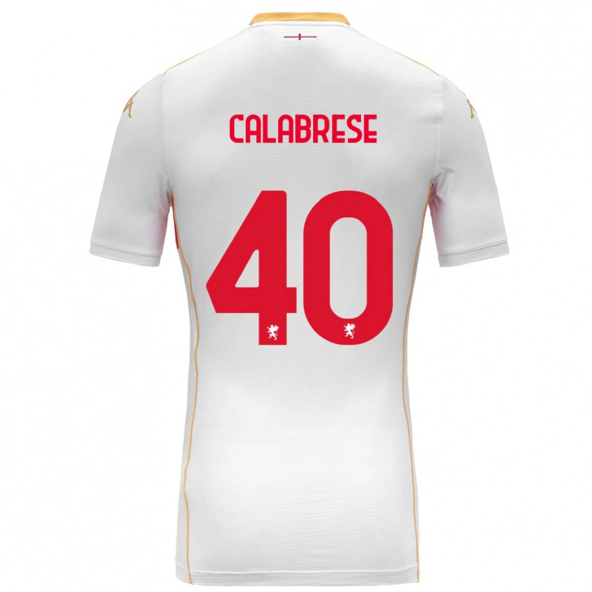 Danxen Mann Filippo Calabrese #40 Hvit Rød Bortetrøye Drakt Trøye 2025/26 Skjorter T-Skjorte