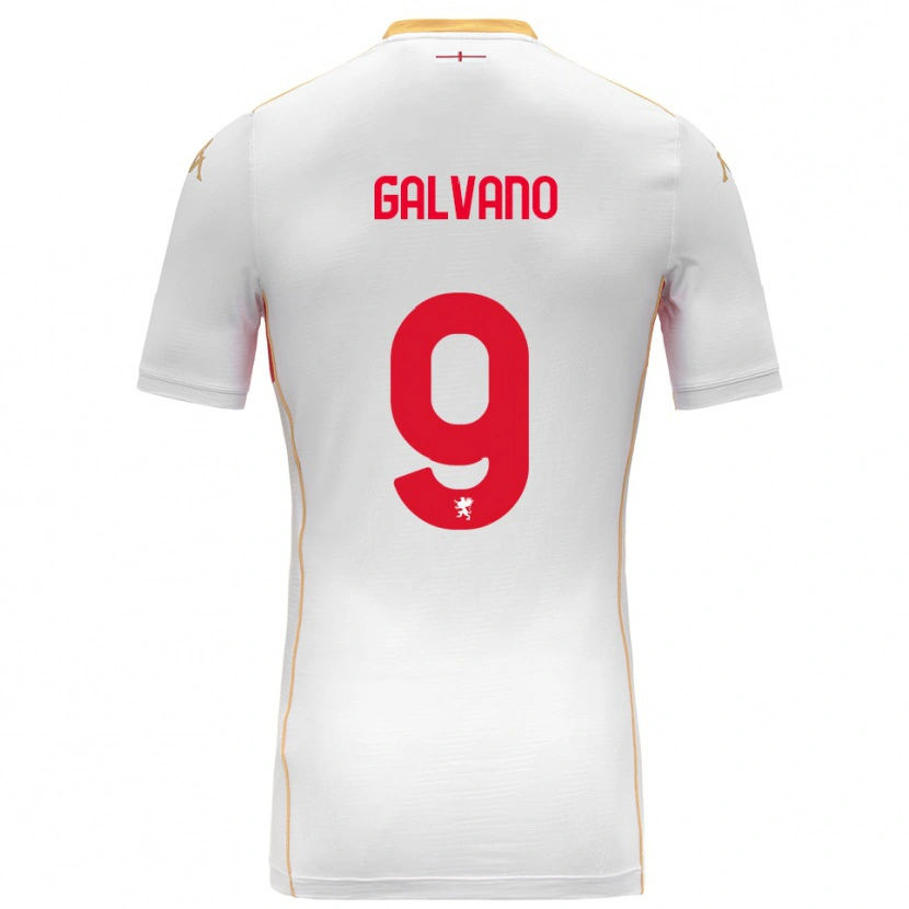 Danxen Mann Cristian Galvano #9 Hvit Rød Bortetrøye Drakt Trøye 2025/26 Skjorter T-Skjorte