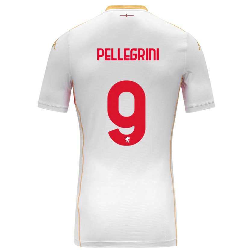 Danxen Mann Fernando Pellegrini #9 Hvit Rød Bortetrøye Drakt Trøye 2025/26 Skjorter T-Skjorte