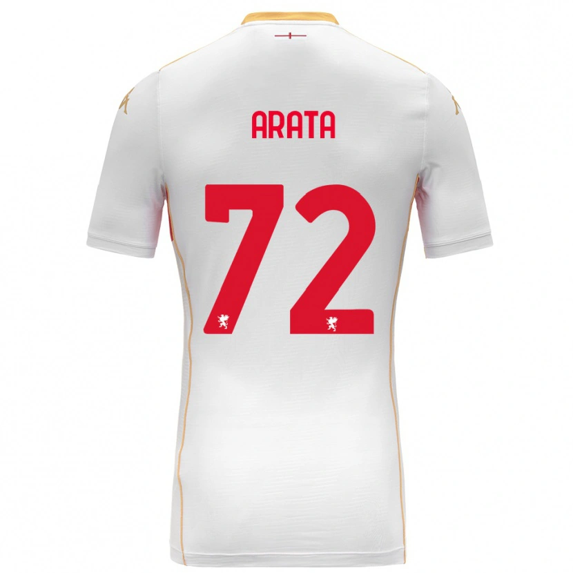 Danxen Mann Stefano Arata #72 Hvit Rød Bortetrøye Drakt Trøye 2025/26 Skjorter T-Skjorte