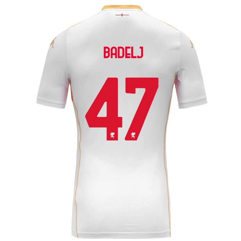 Danxen Mann Milan Badelj #47 Hvit Rød Bortetrøye Drakt Trøye 2025/26 Skjorter T-Skjorte