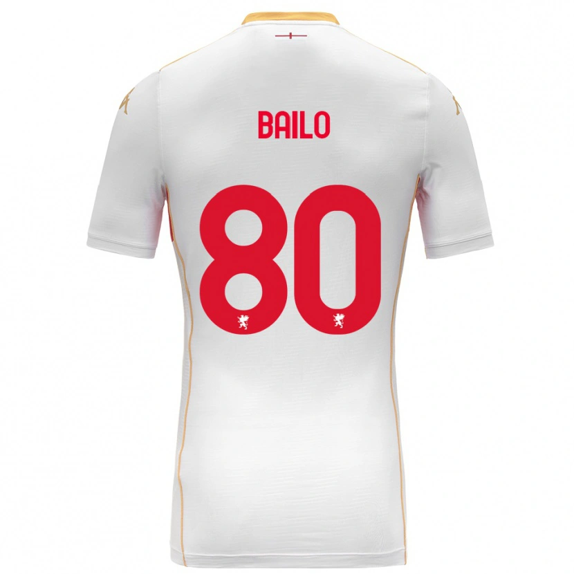 Danxen Mann Giorgio Bailo #80 Hvit Rød Bortetrøye Drakt Trøye 2025/26 Skjorter T-Skjorte
